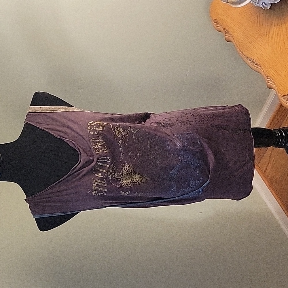 SALVAGE "Stiletto Snakes" Women's Purple Graphic Tank Top. S/M